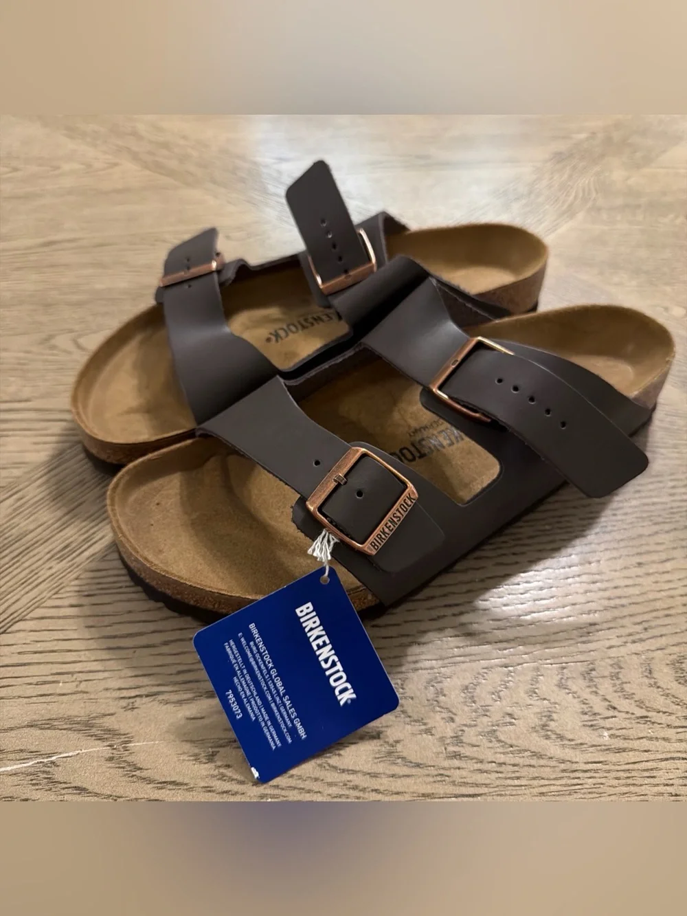 Birkenstock Arizona Men's Brown Slide Sandals Two-Strap Buckle 12